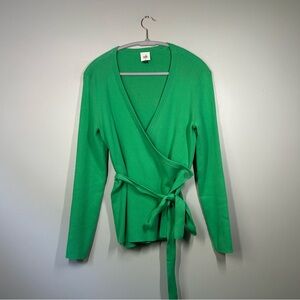 Cabi cocktail wrap tie green cardigan style 6244